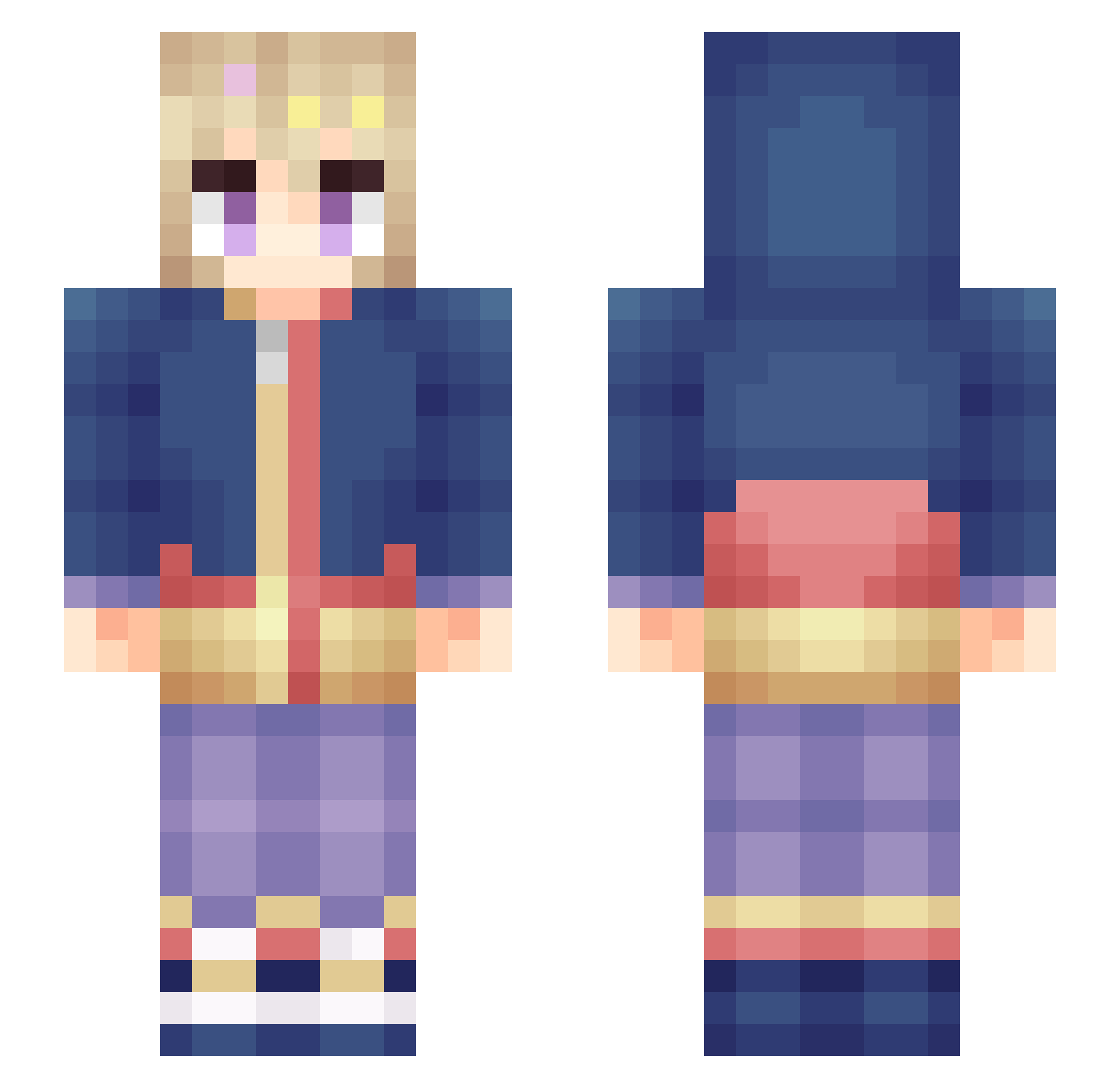 Yukimi_wanco Minecraft skin, front and back view