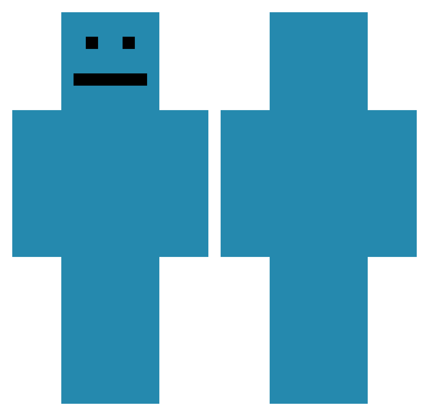 luzir Minecraft skin, front and back view