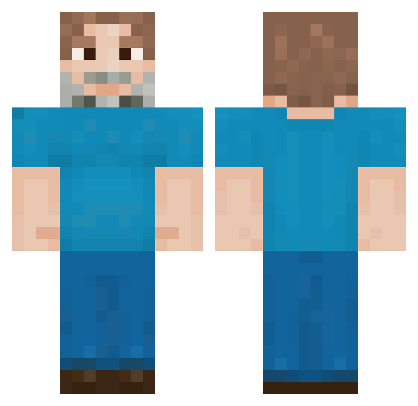 WX7ZA Minecraft skin, front and back view