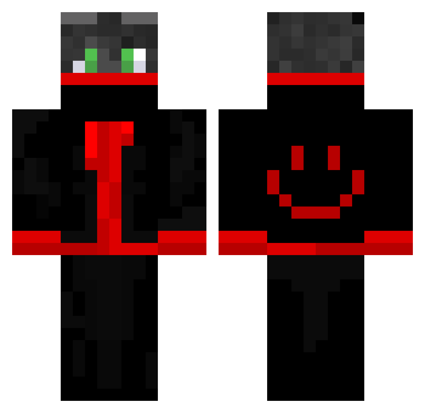 Kiliorc Minecraft skin, front and back view