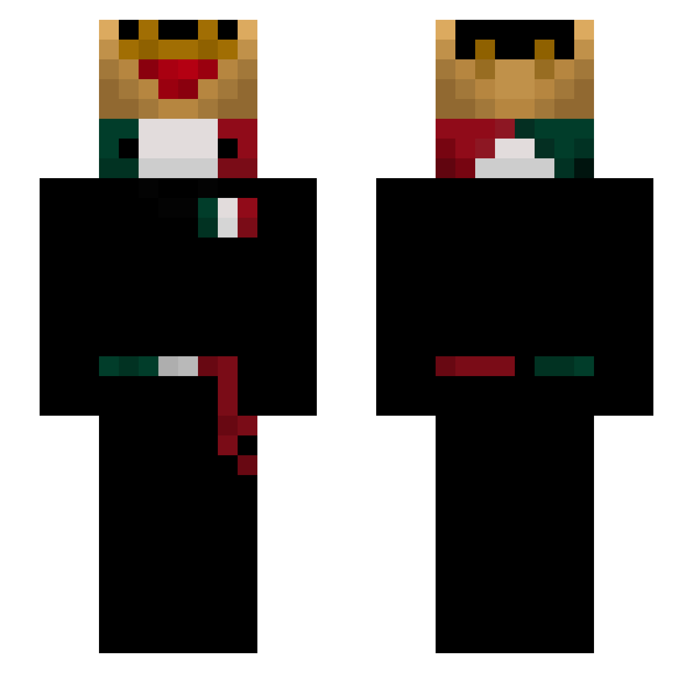 Apyh Minecraft skin, front and back view