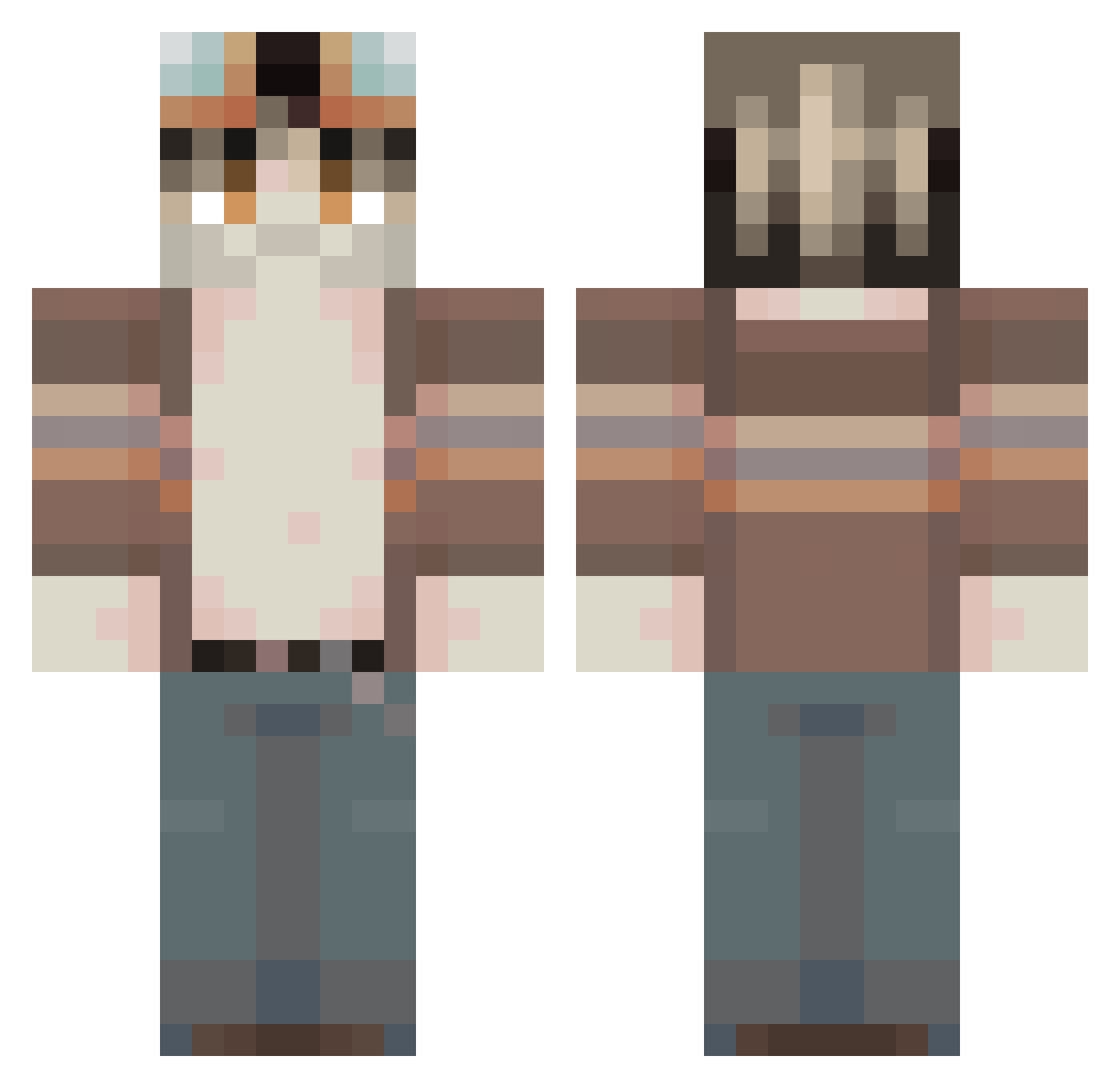 Ratty_LaDi Minecraft skin, front and back view