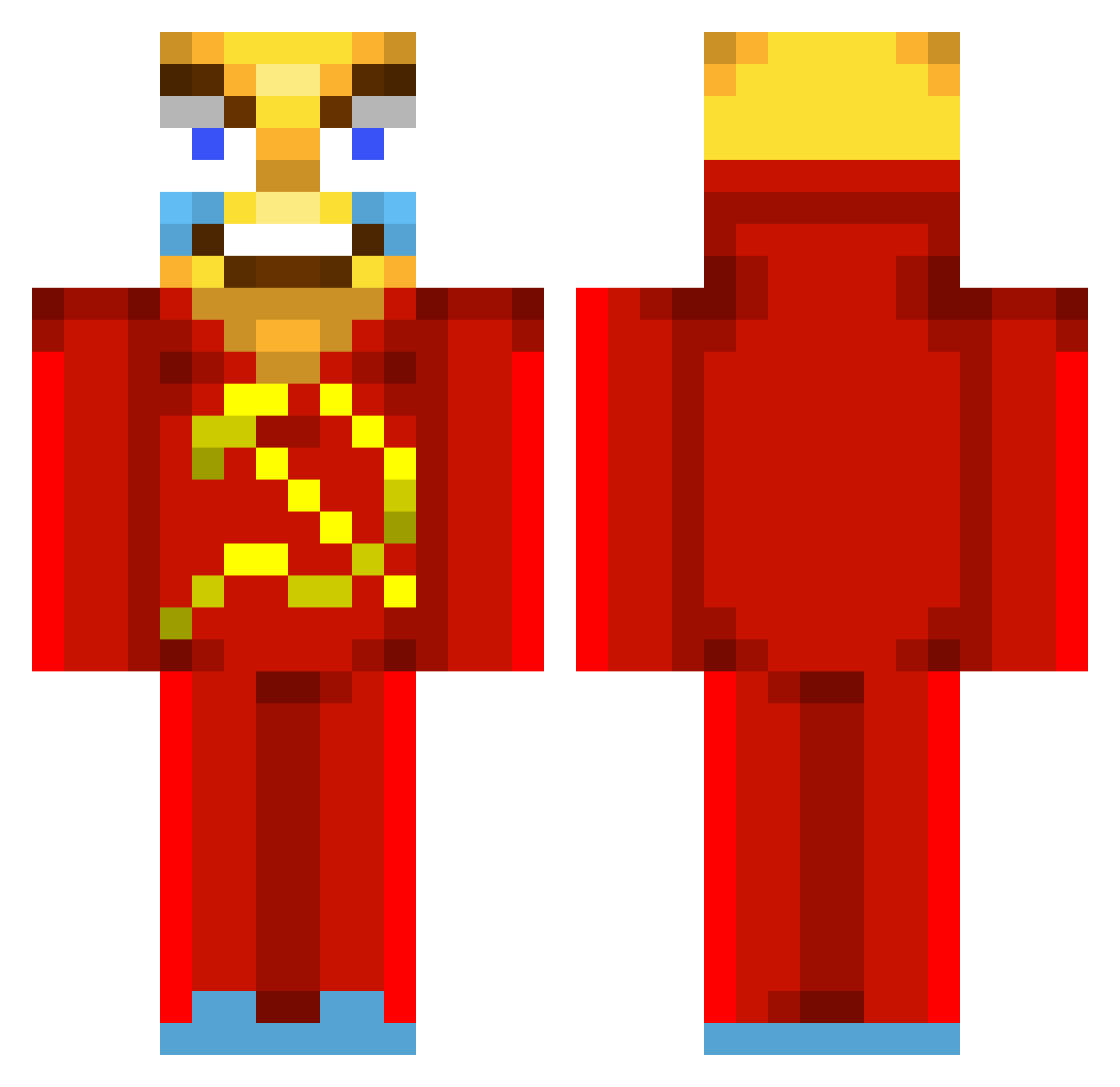 CalopsLinda Minecraft skin, front and back view