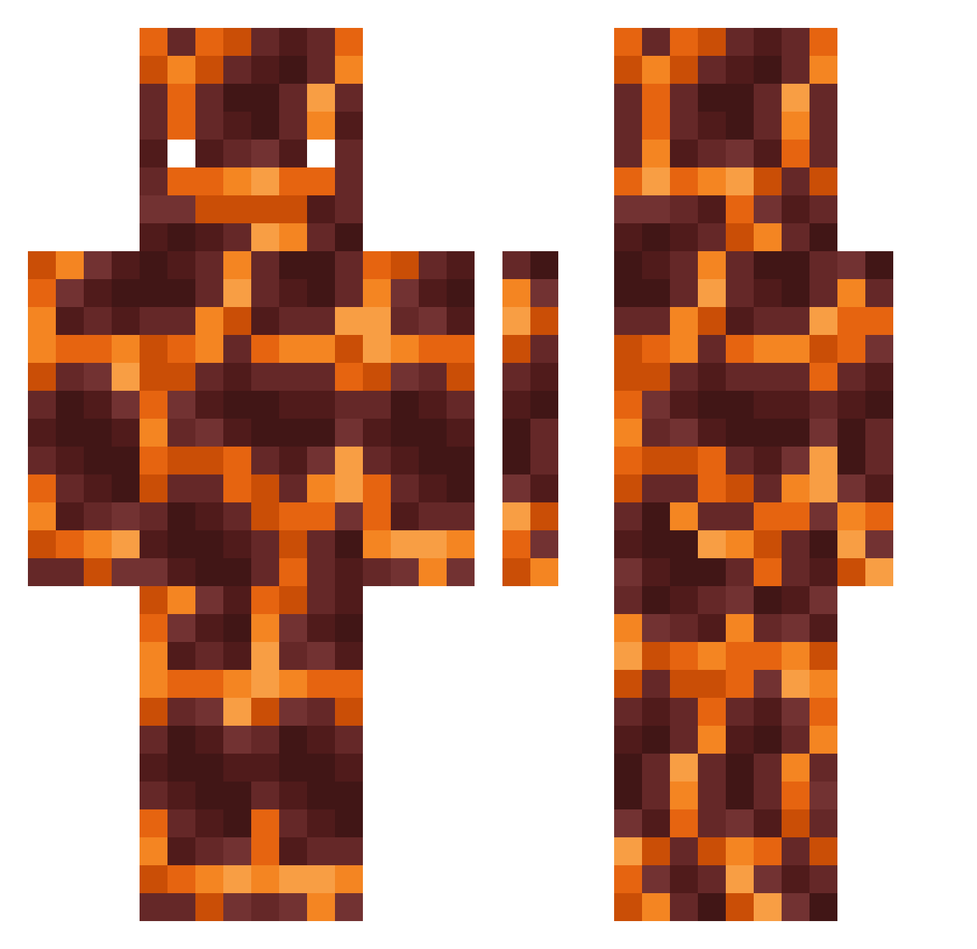 Fishybull Minecraft skin, front and back view