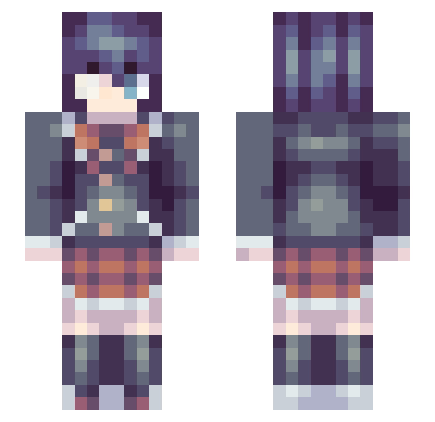 zTheKiller Minecraft skin, front and back view