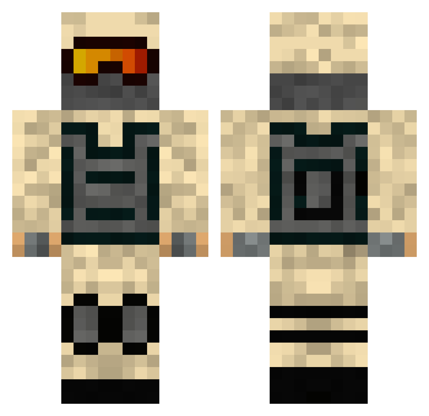 Recruitments Minecraft skin, front and back view