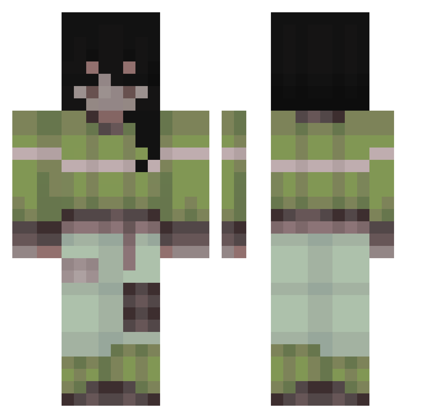 Banana_lord0 Minecraft skin, front and back view