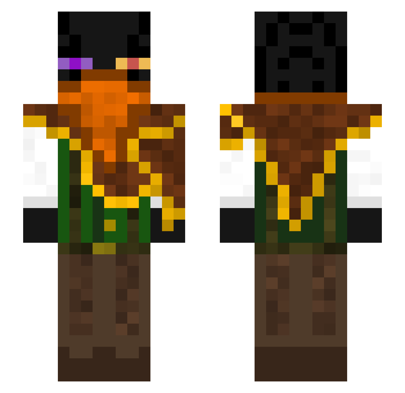 HuskenRaider Minecraft skin, front and back view
