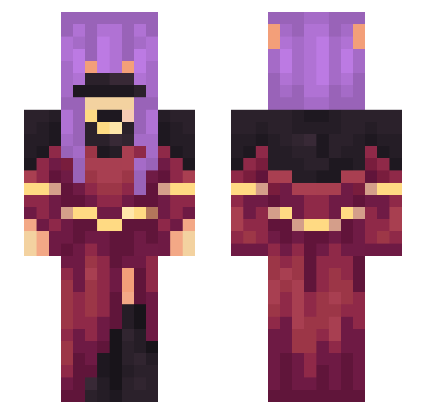 GhostlyAj Minecraft skin, front and back view