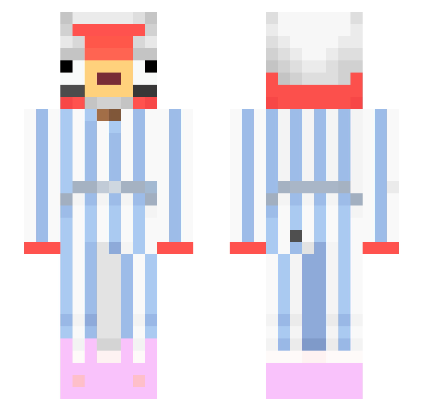 SmukFest Minecraft skin, front and back view