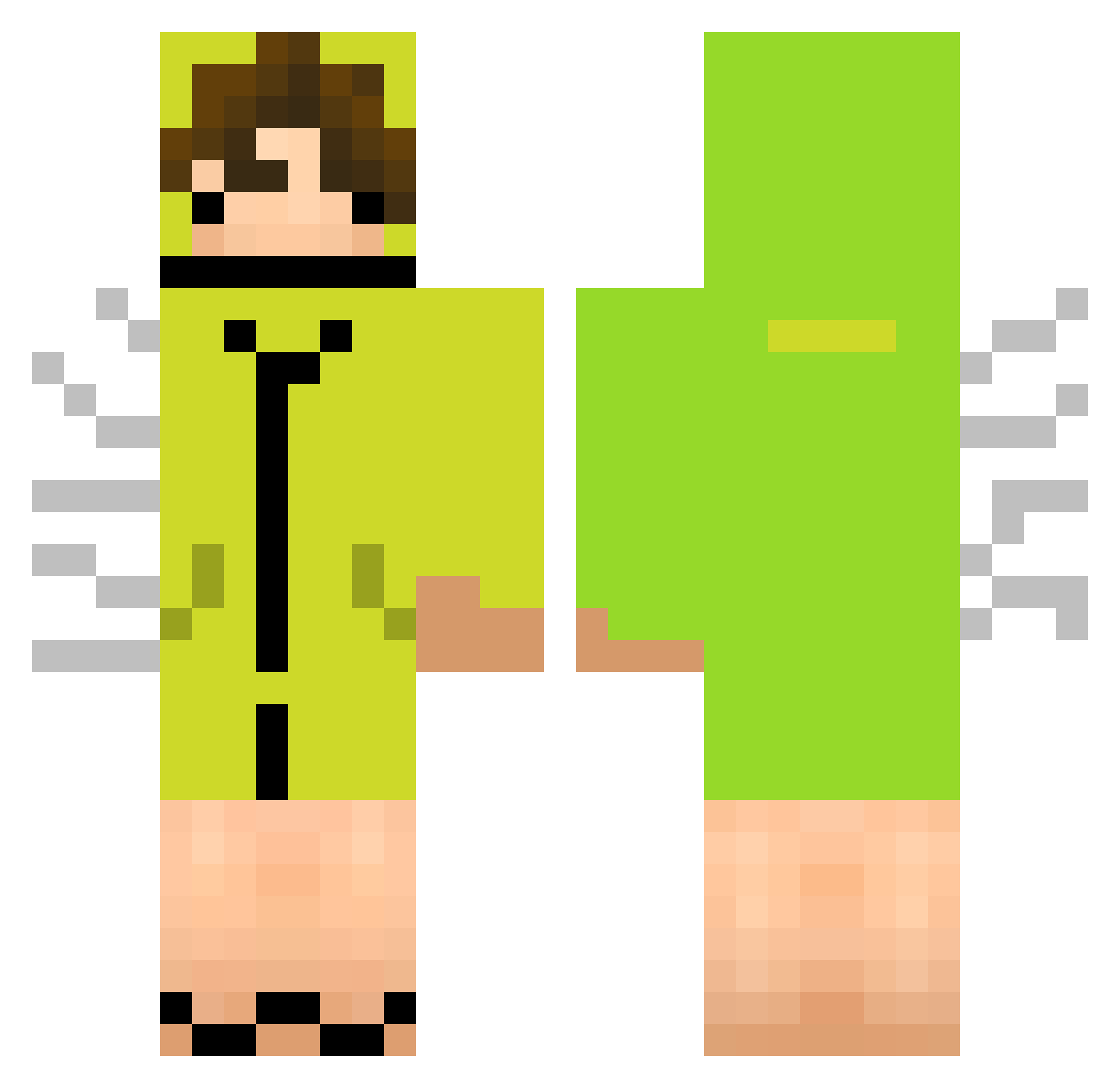 gregspaonzinni Minecraft skin, front and back view