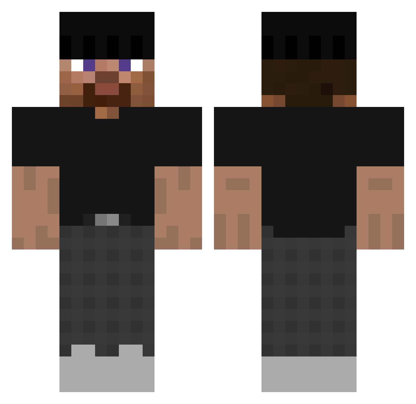 Fearlessfred93 Minecraft skin, front and back view