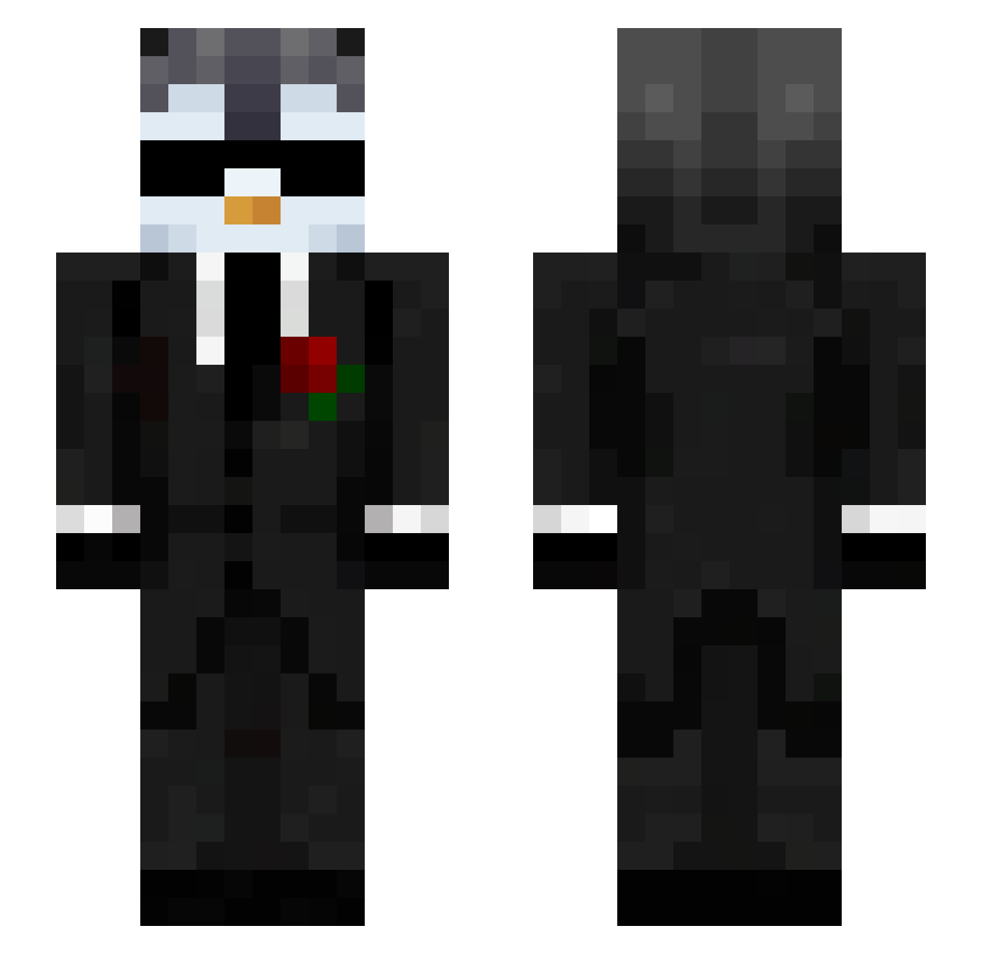 RedPandaS234 Minecraft skin, front and back view
