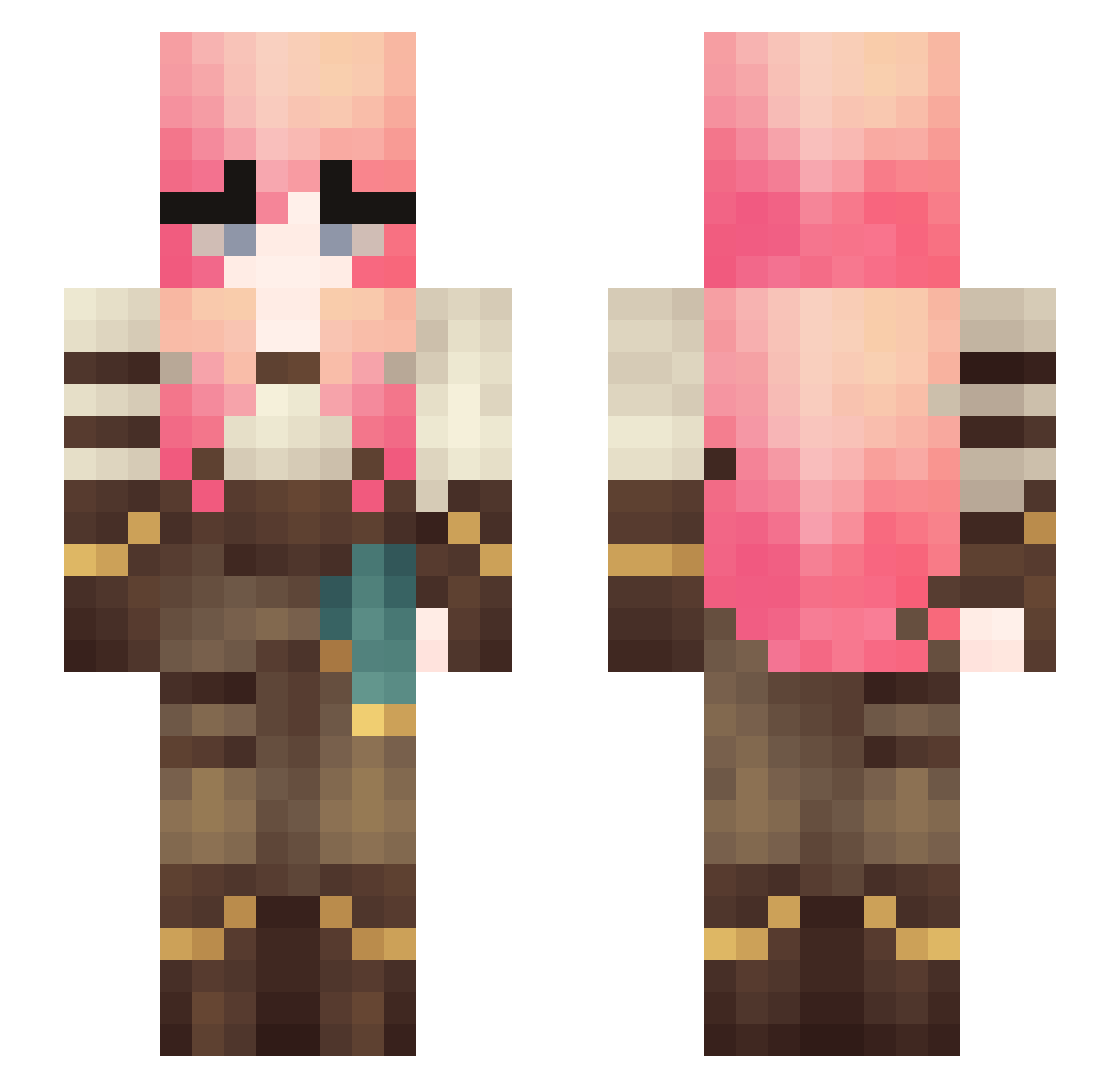 ezrattic Minecraft skin, front and back view