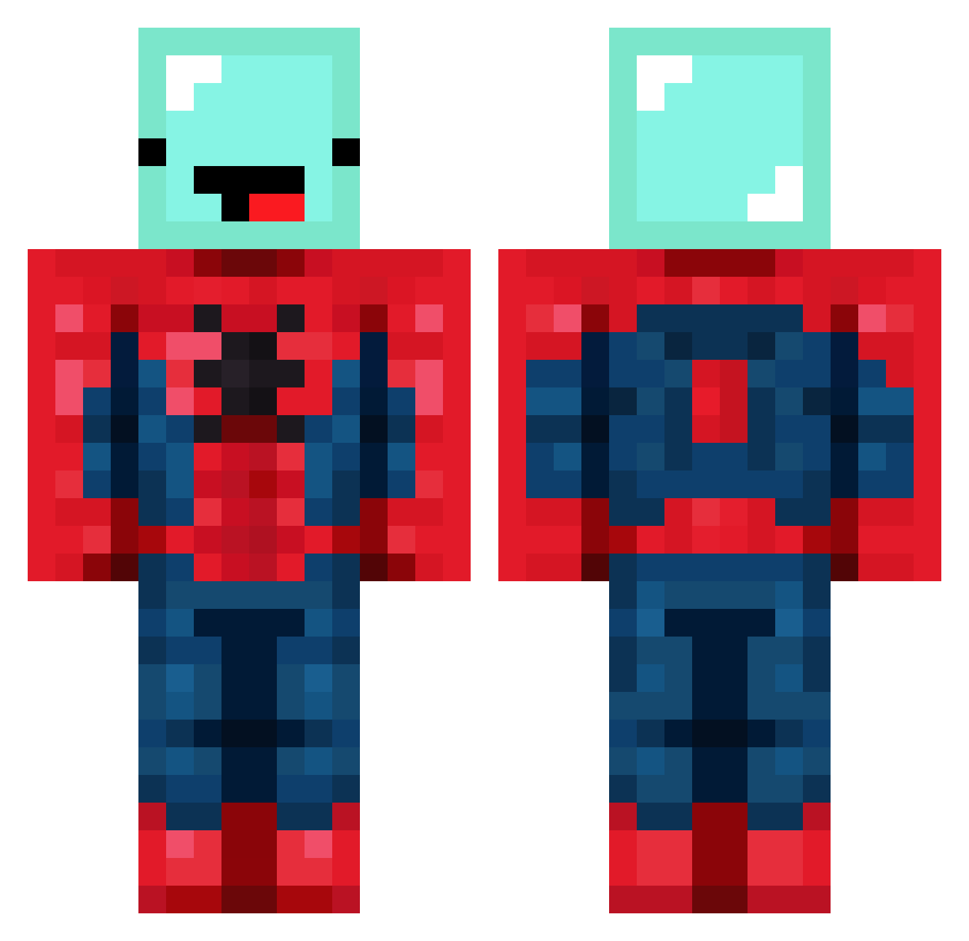 RetroOrb1t Minecraft skin, front and back view