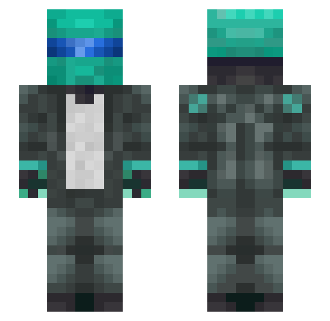 CORE298 Minecraft skin, front and back view