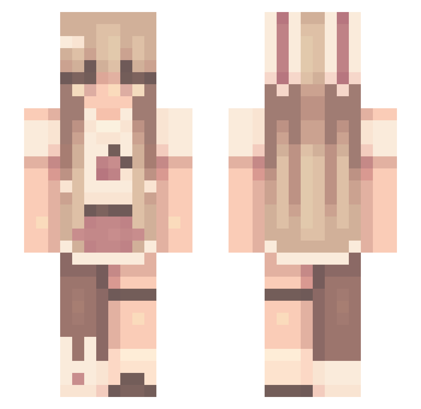 Kryizar Minecraft skin, front and back view