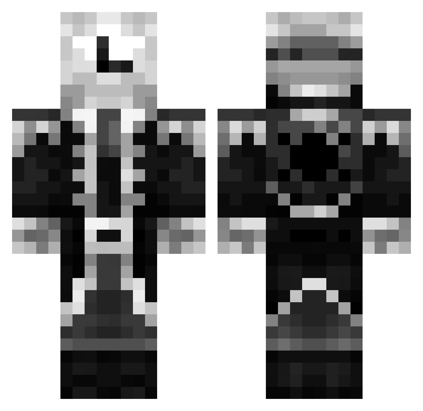 GAMER_LOST Minecraft skin, front and back view