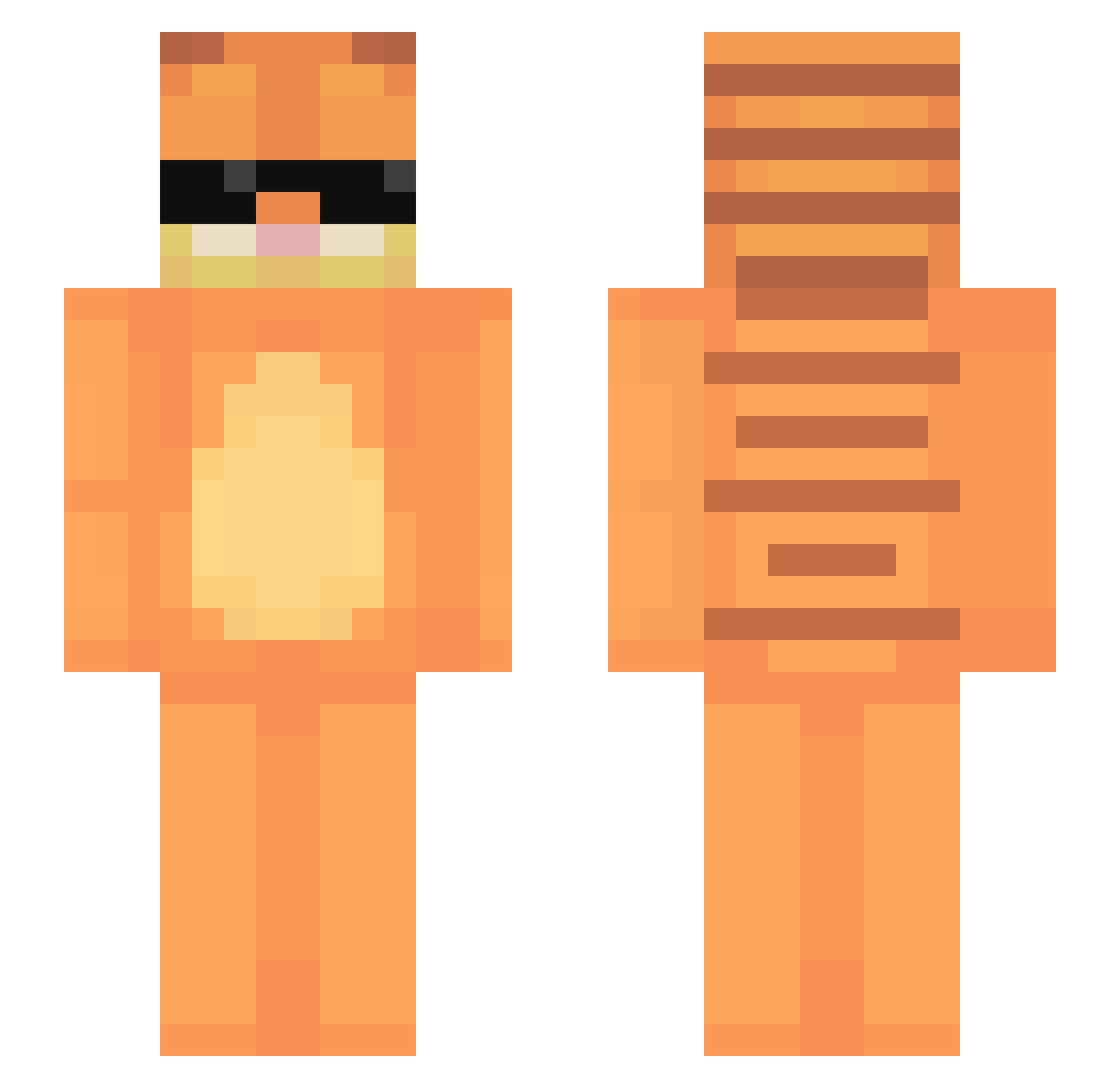 gunvo Minecraft skin, front and back view
