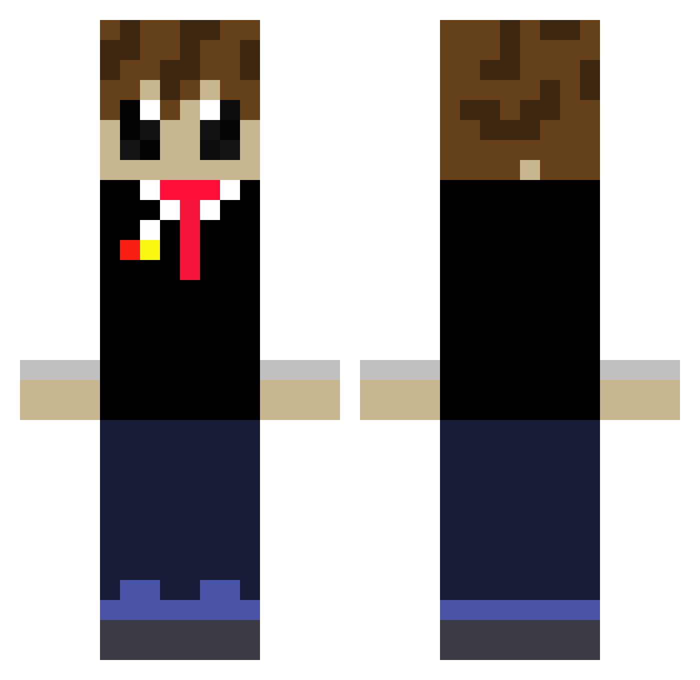 COVOID Minecraft skin, front and back view