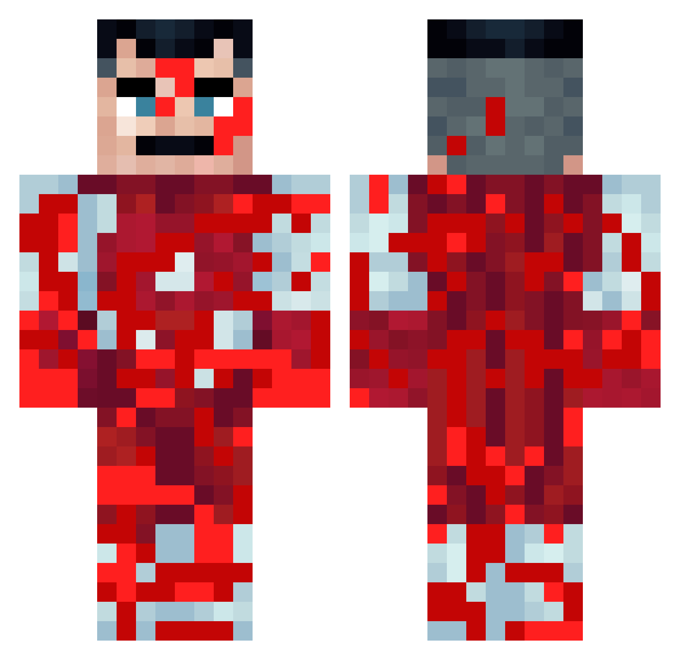 UncoPreach Minecraft skin, front and back view