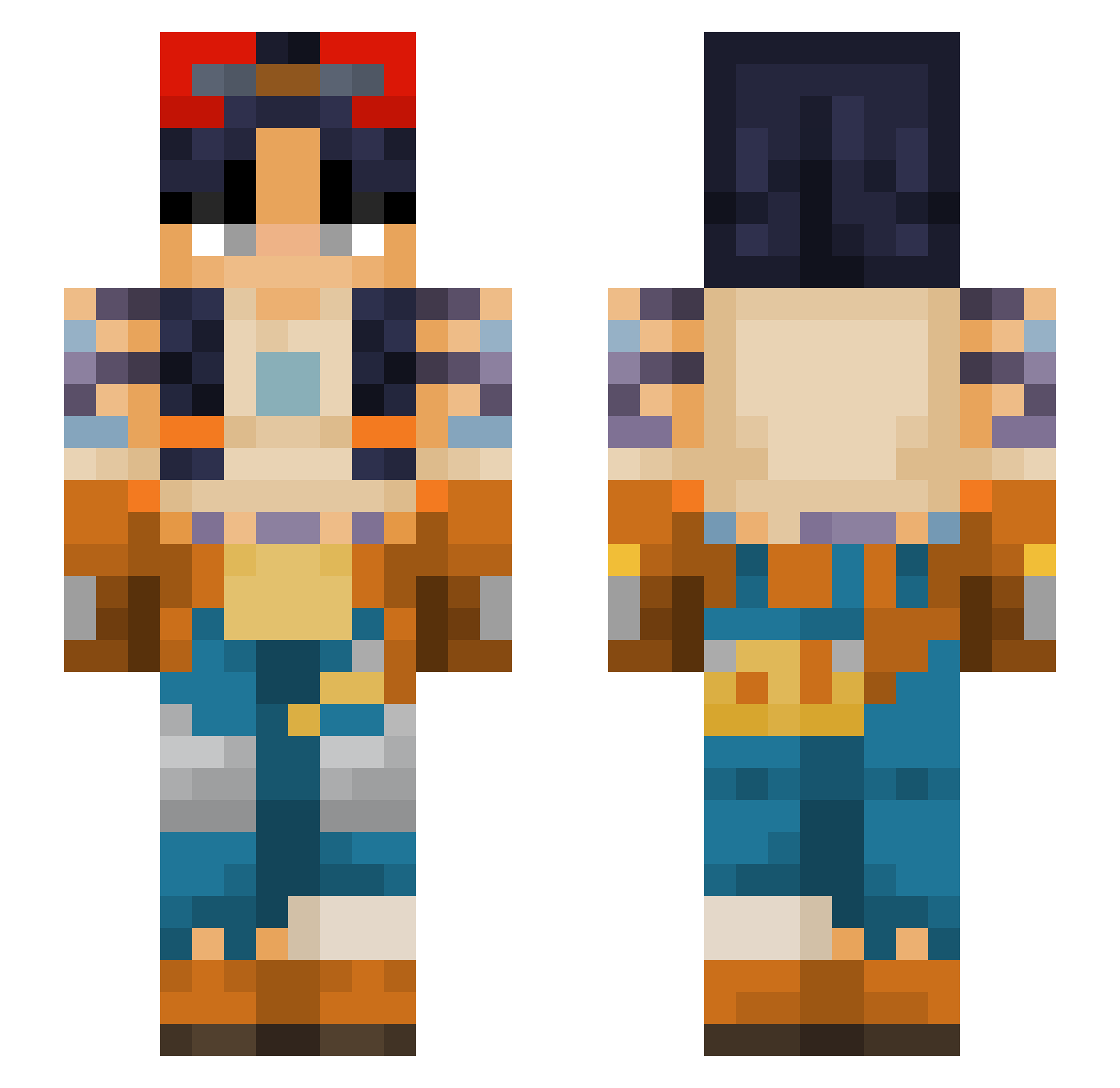 arkezy Minecraft skin, front and back view