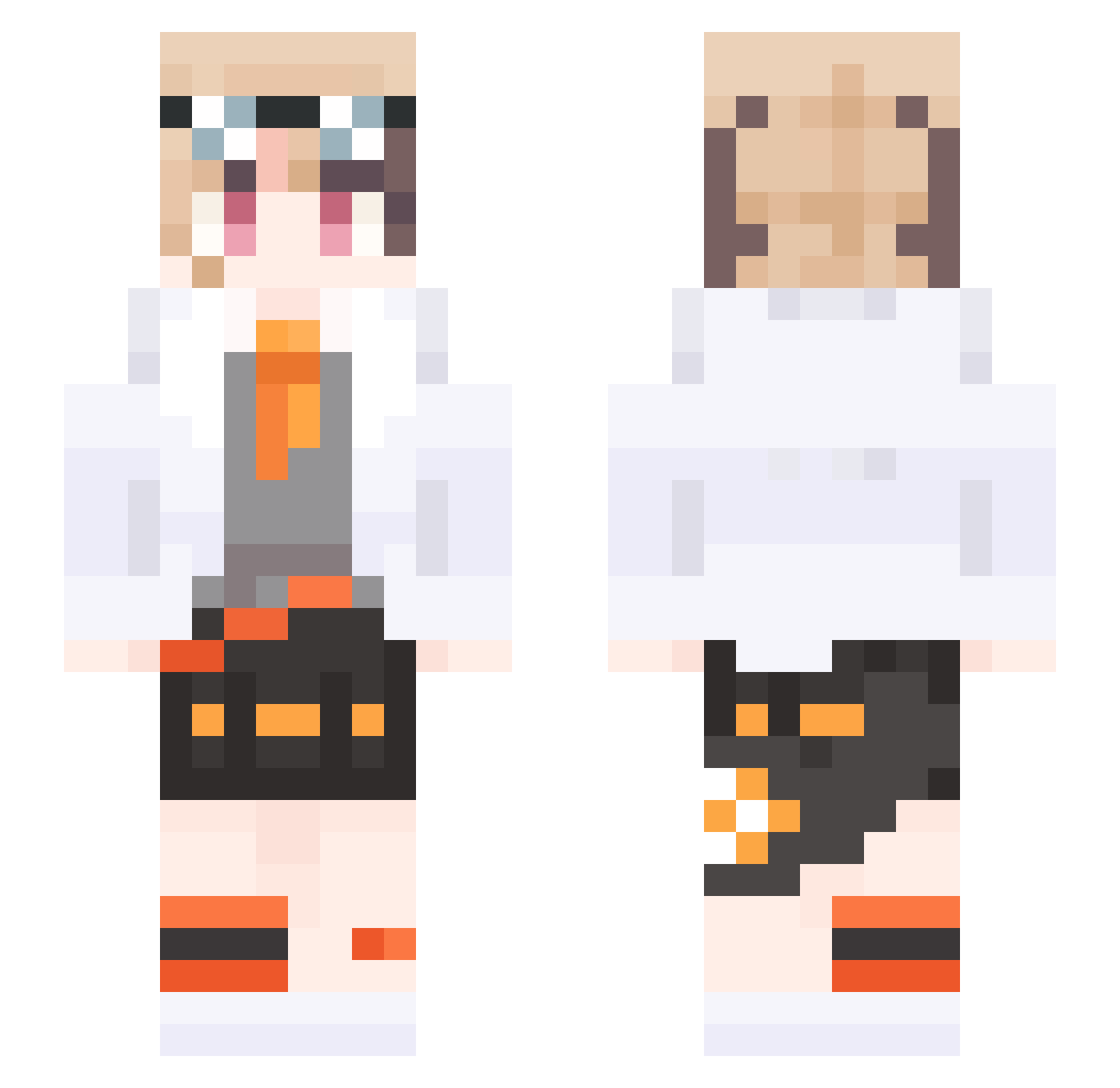 Kazeryu0 Minecraft skin, front and back view