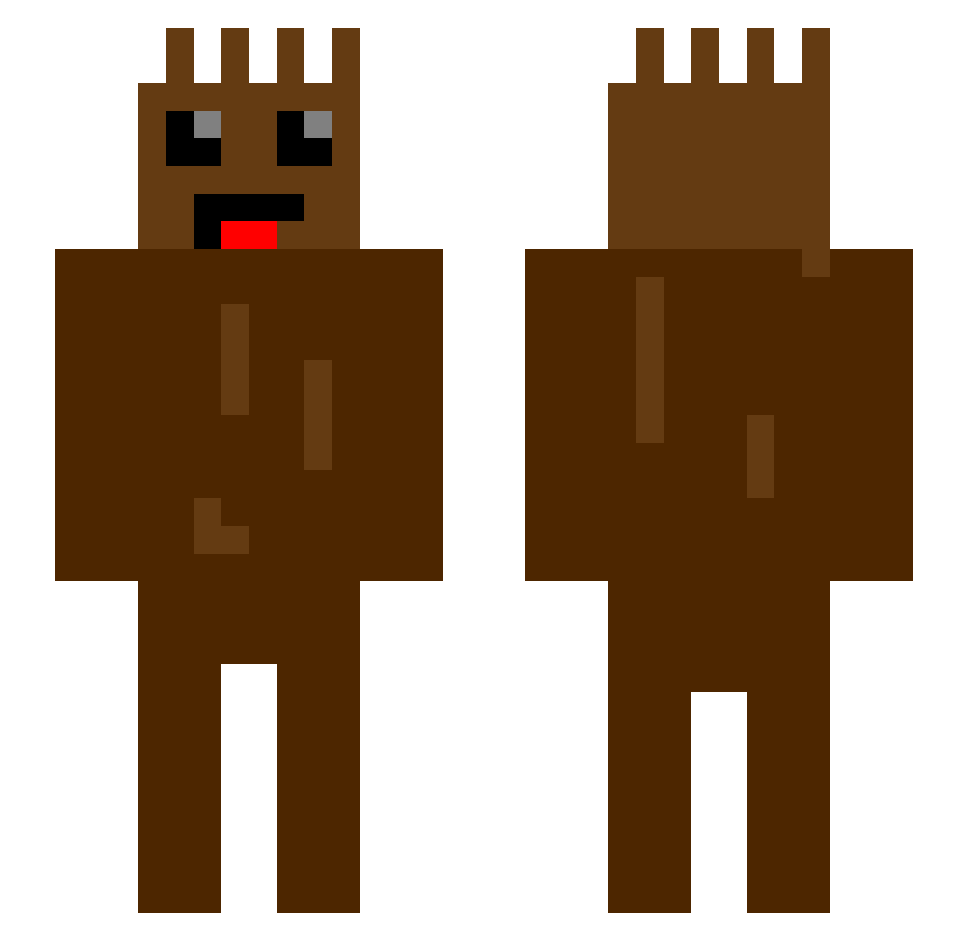 Jouels Minecraft skin, front and back view