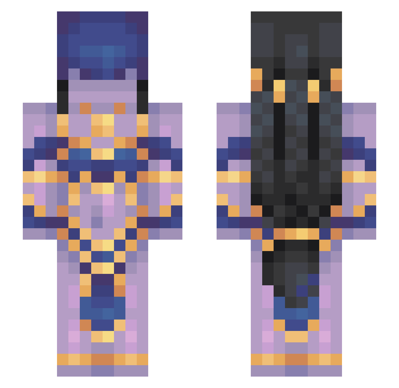 LawStudent Minecraft skin, front and back view