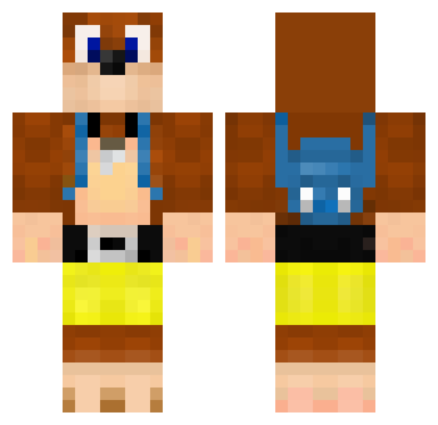 IllusionMemz Minecraft skin, front and back view