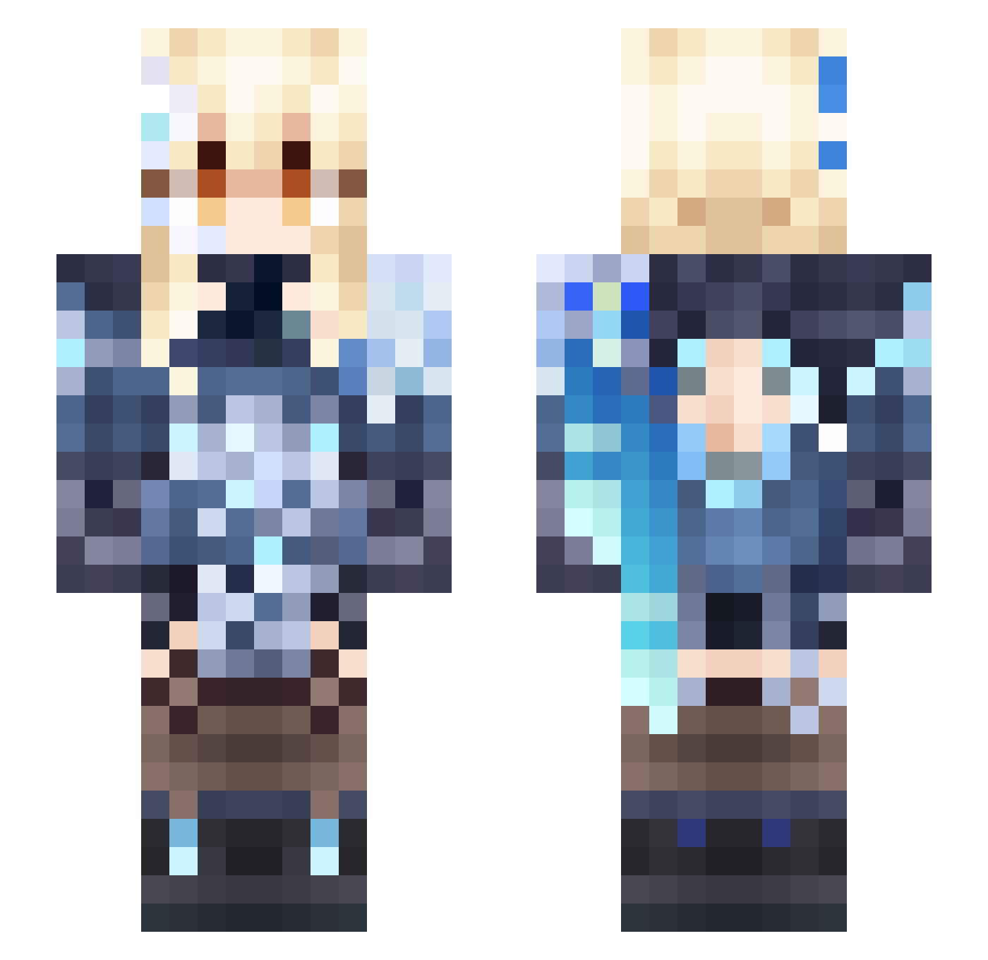 WolfWarrior42 Minecraft skin, front and back view