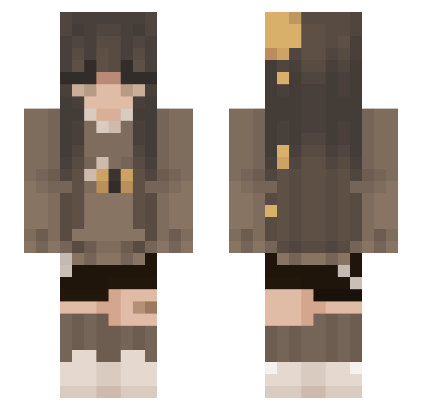 melody973 Minecraft skin, front and back view