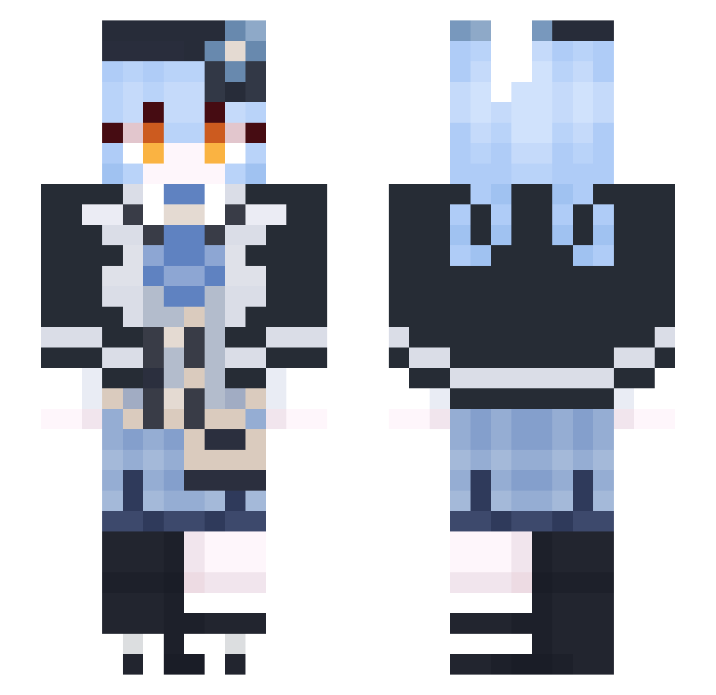 KleinsHexed Minecraft skin, front and back view