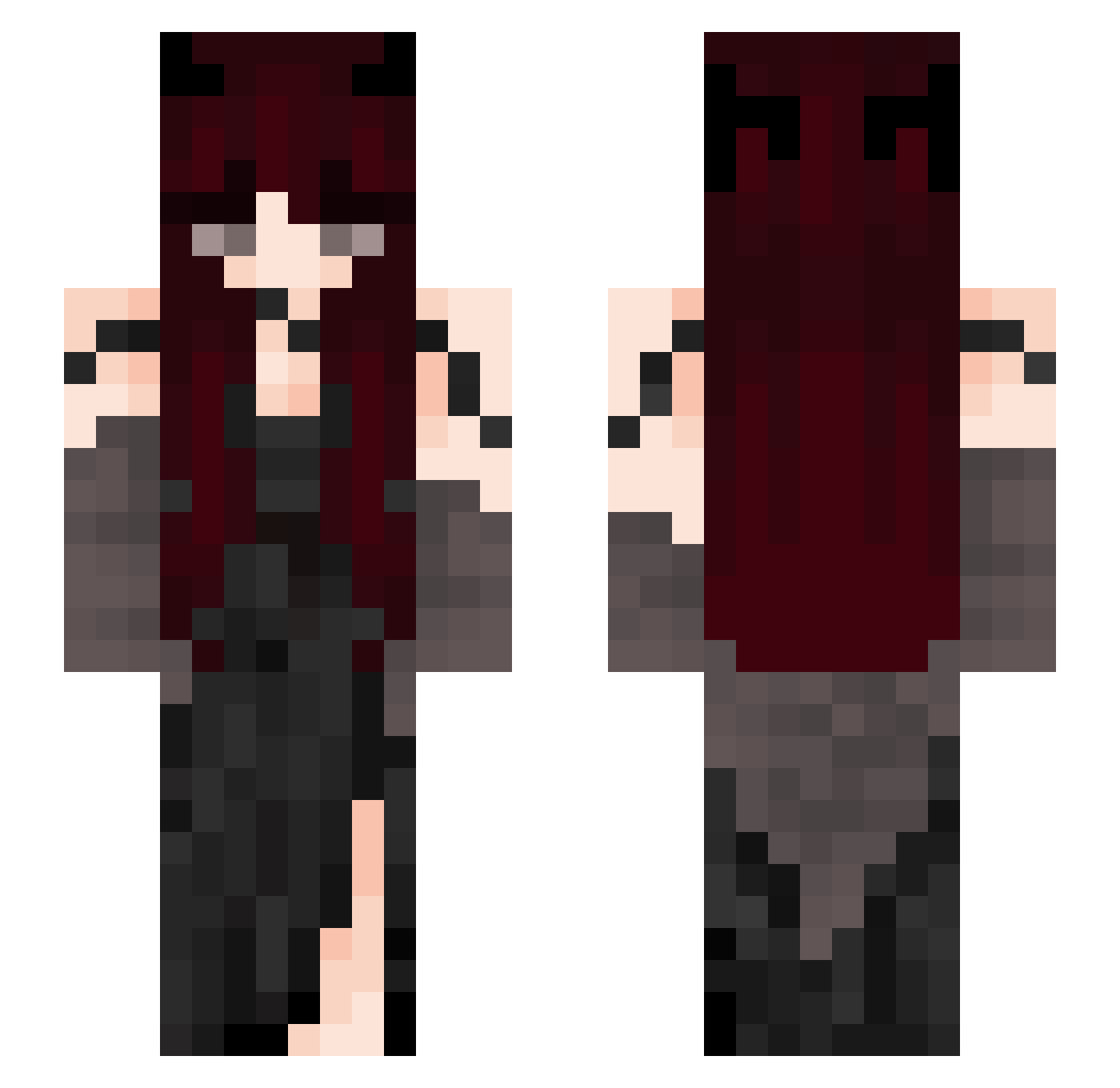 EinfxchLow Minecraft skin, front and back view
