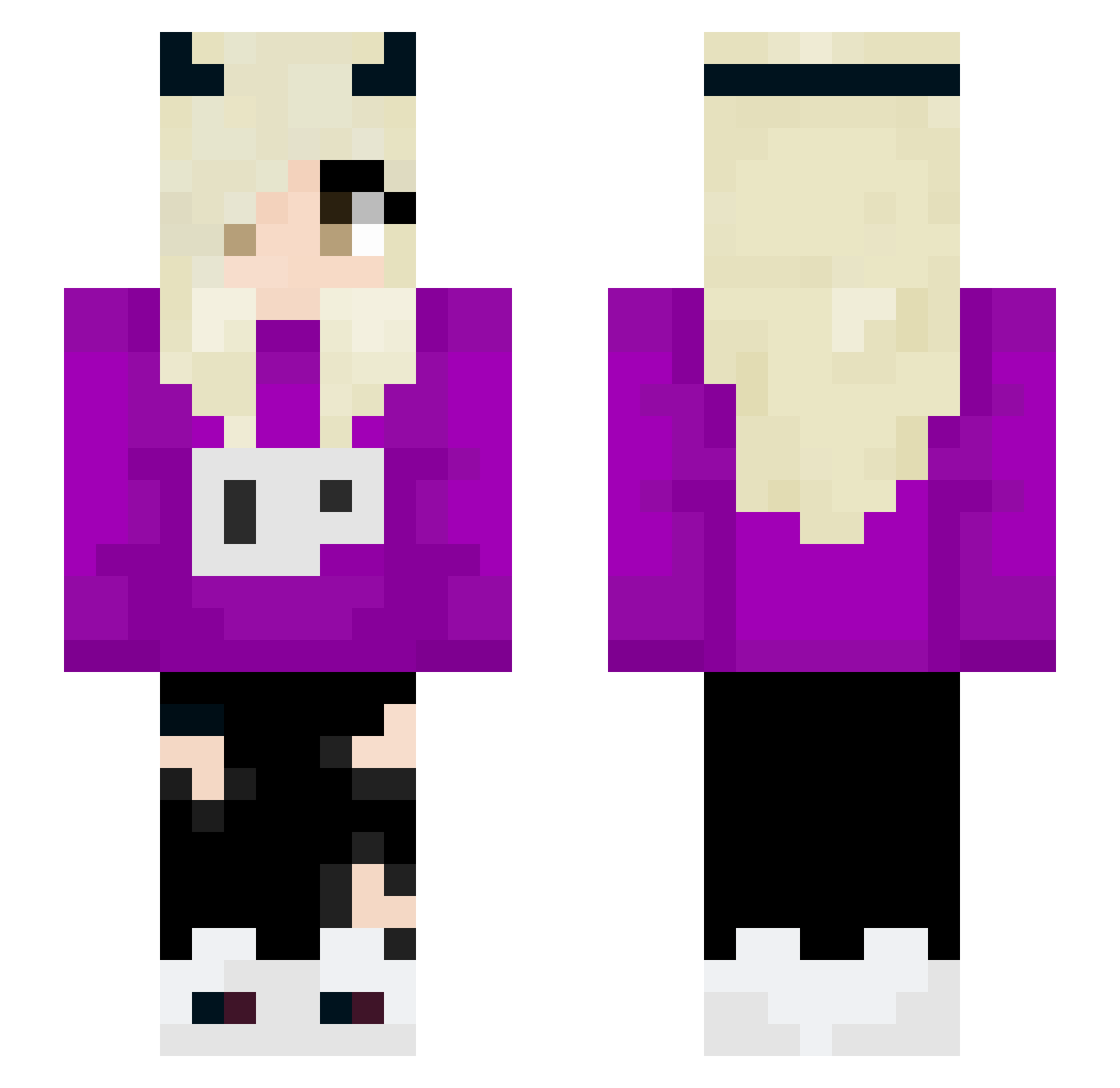 samantha2804 Minecraft skin, front and back view