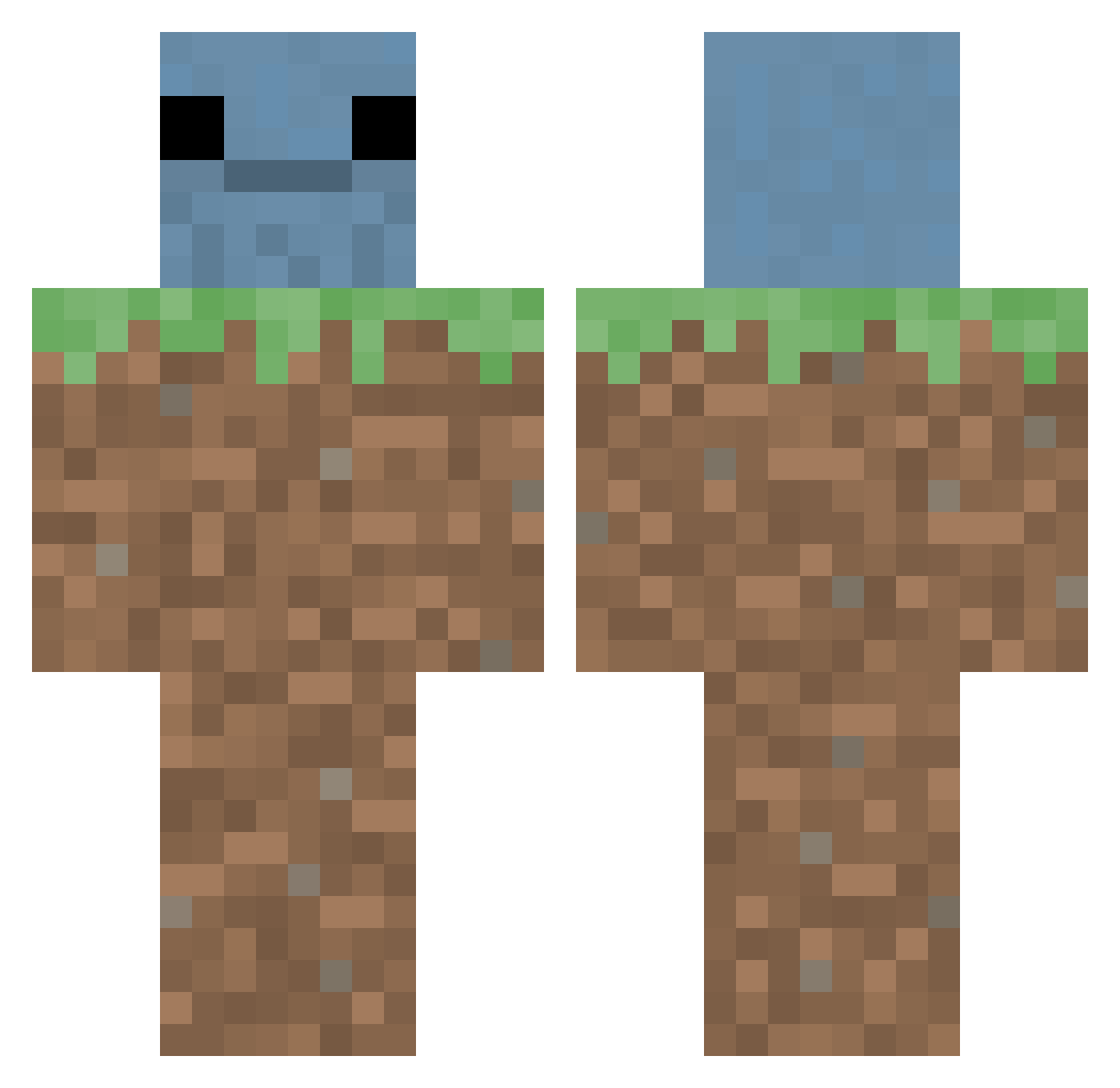 CPAK69 Minecraft skin, front and back view