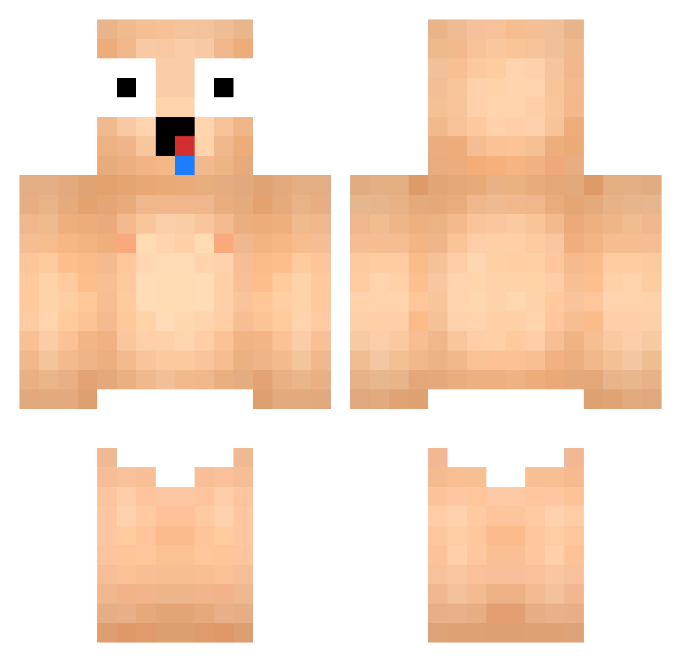 IchBinDumm001 Minecraft skin, front and back view