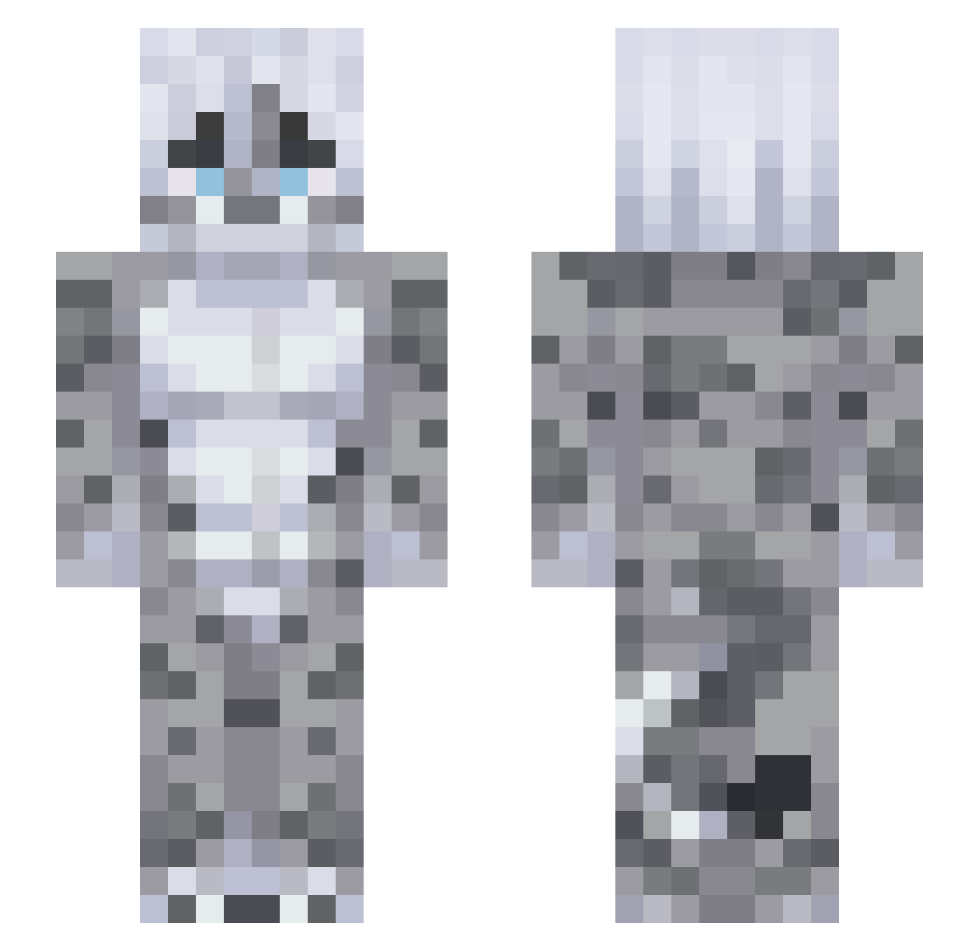 meckomau Minecraft skin, front and back view