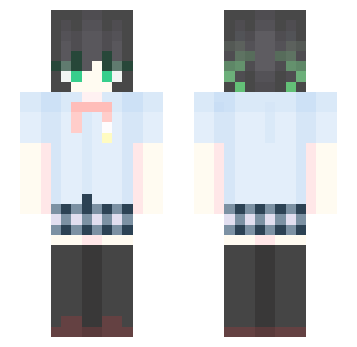 Viviene Minecraft skin, front and back view
