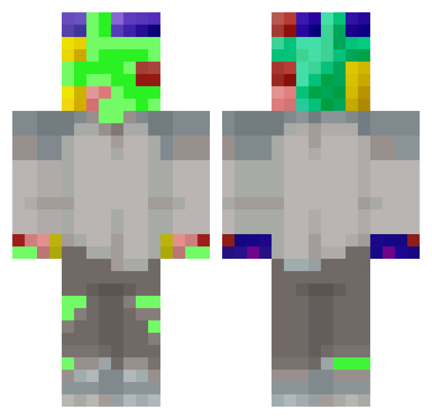 bjoern157 Minecraft skin, front and back view