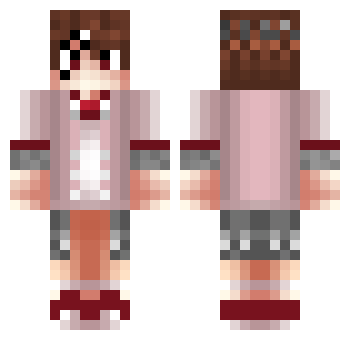 nuory Minecraft skin, front and back view