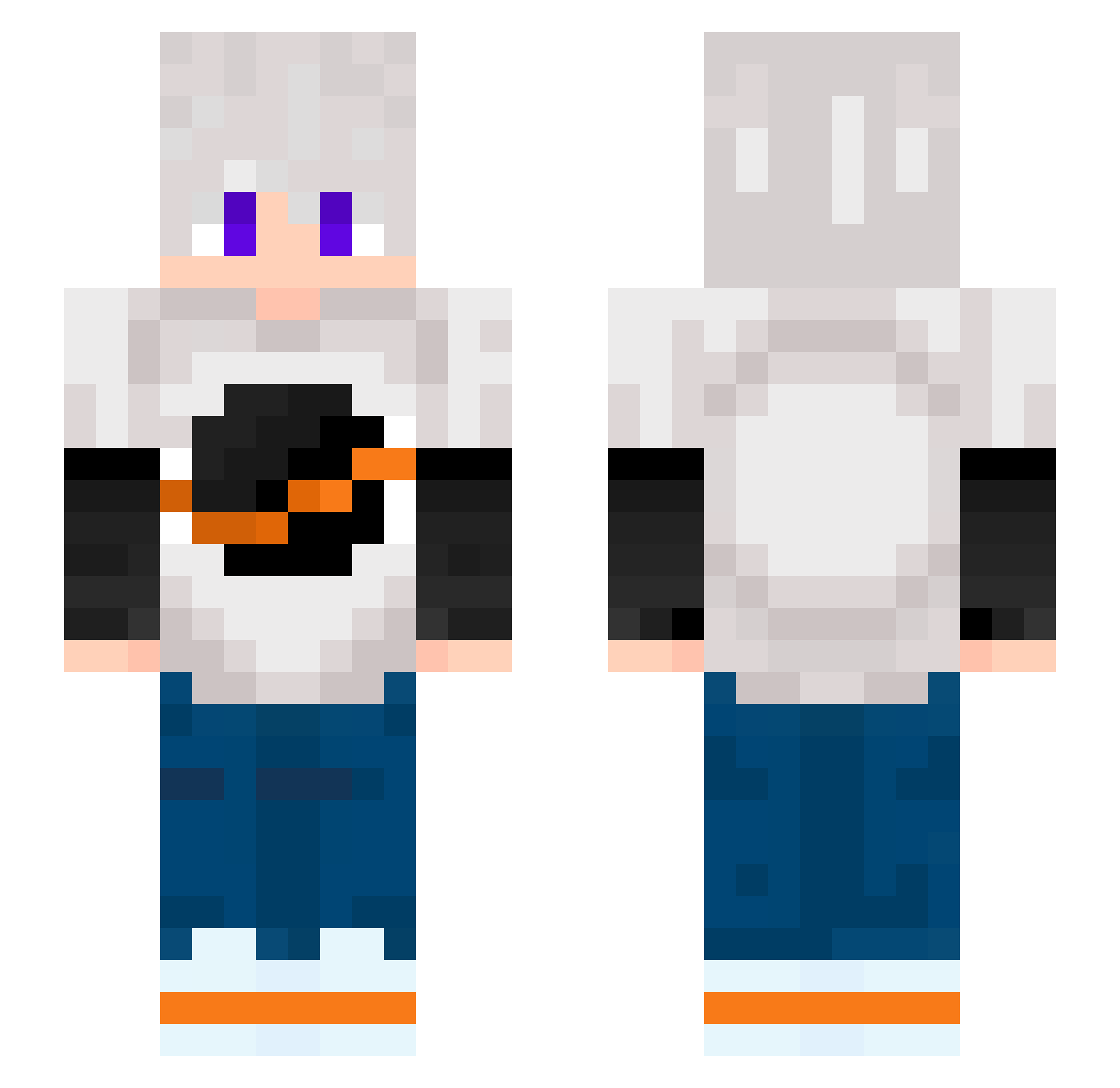 Foltran10 Minecraft skin, front and back view