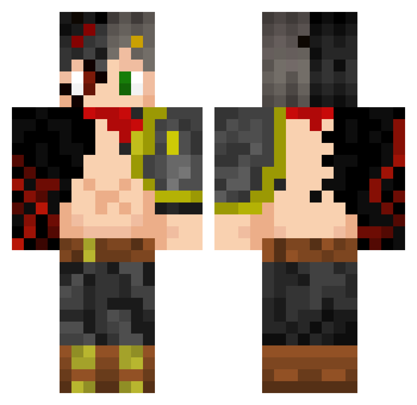 TheAverageJt Minecraft skin, front and back view