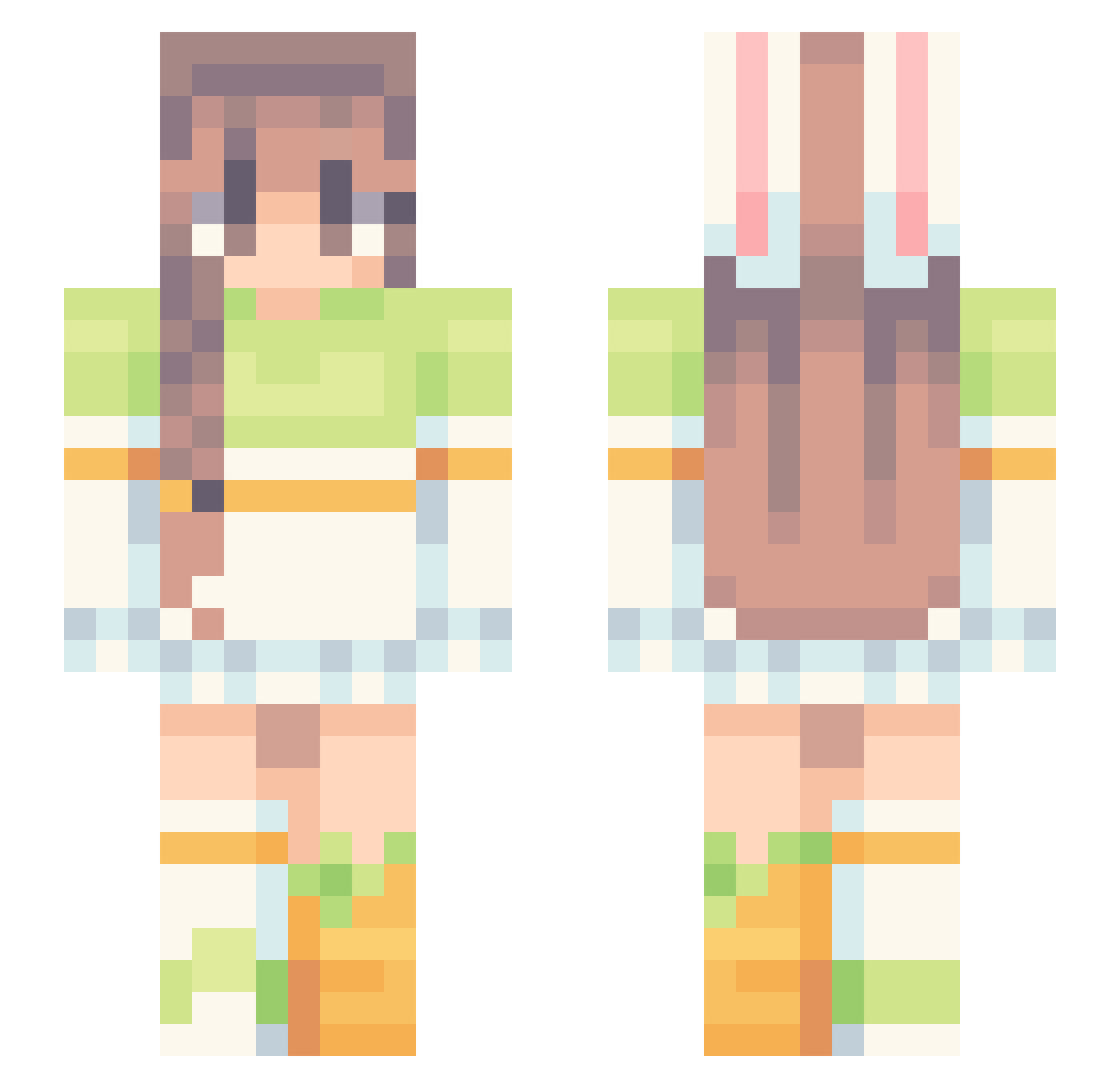 Alexthefan23 Minecraft skin, front and back view