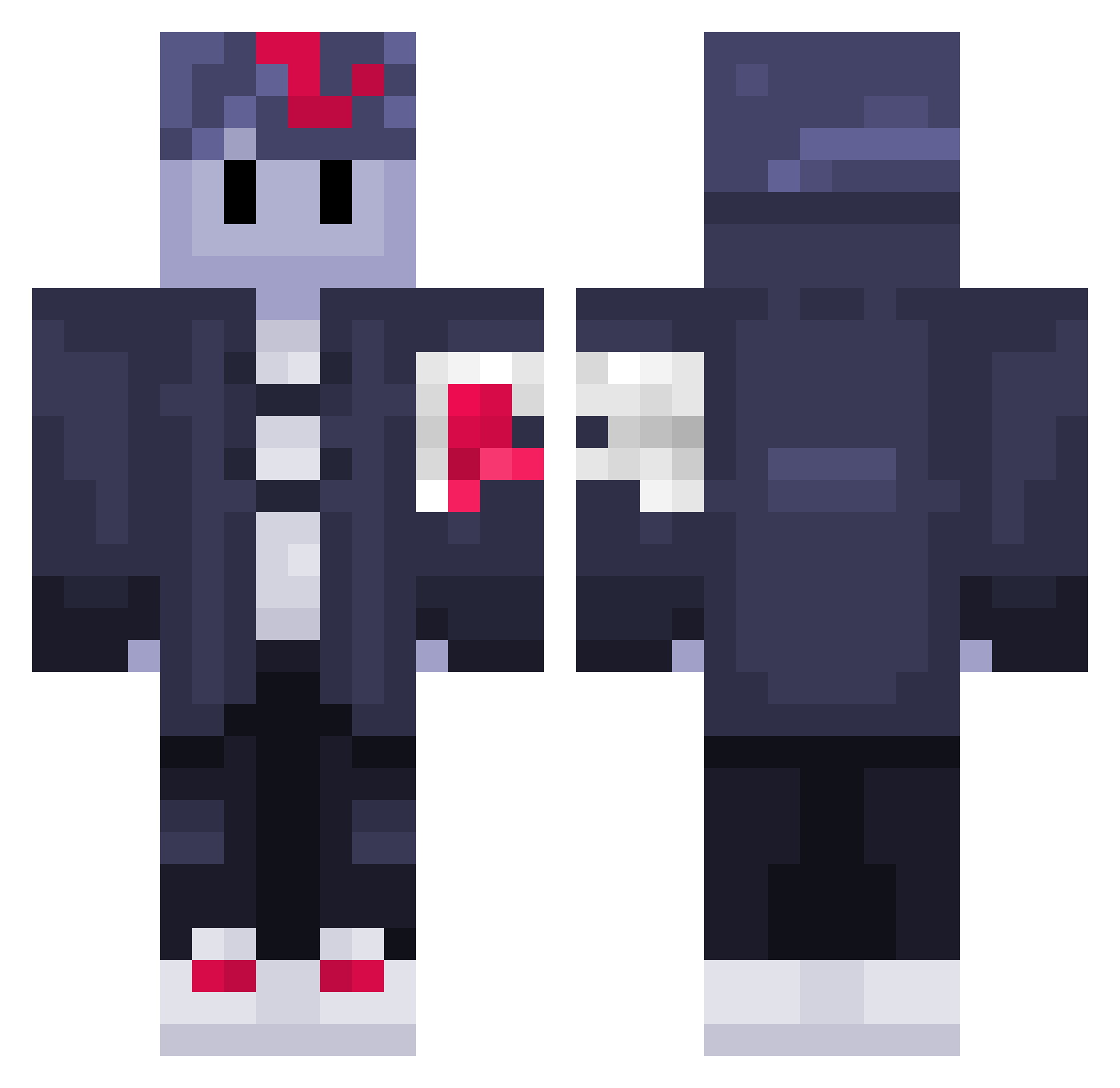 Revivedburr Minecraft skin, front and back view