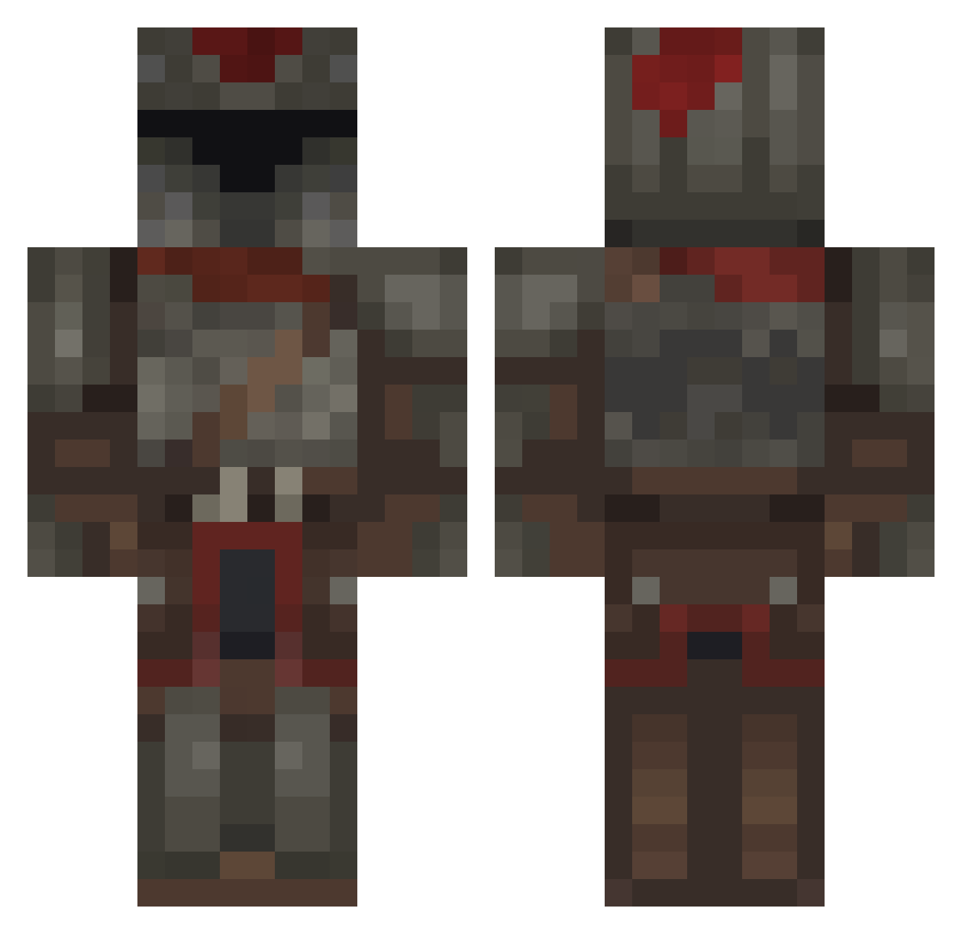 MiK3_1006 Minecraft skin, front and back view