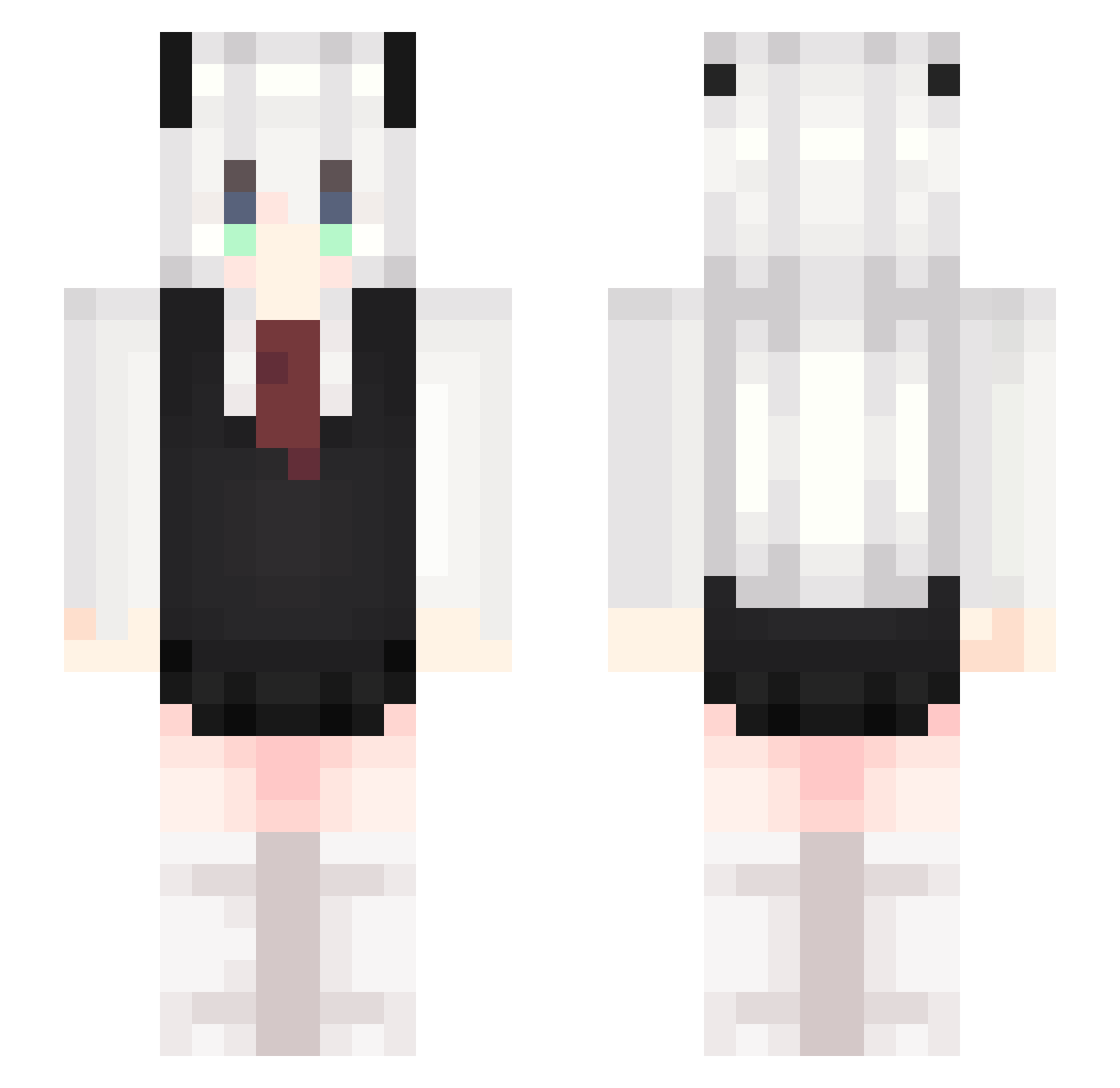 Sazakeri Minecraft skin, front and back view