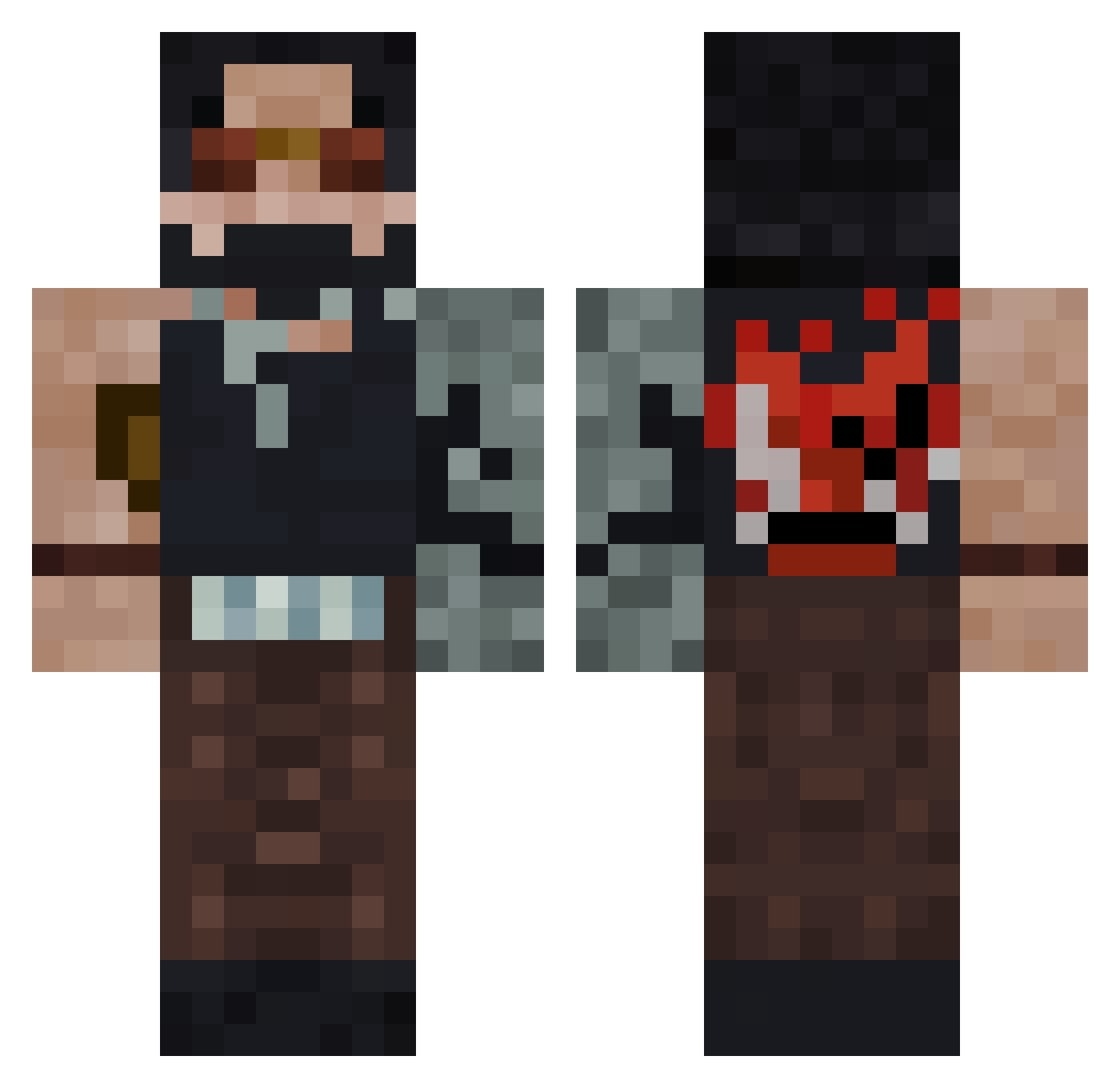 Vicboss53 Minecraft skin, front and back view