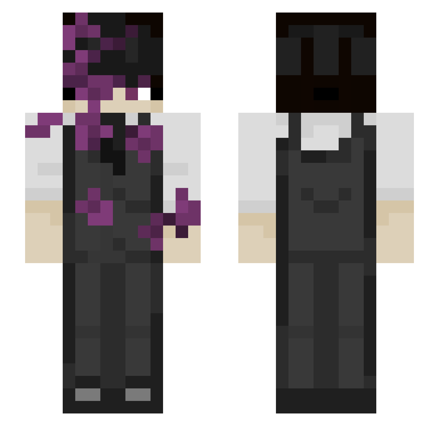 NiKyArJa Minecraft skin, front and back view