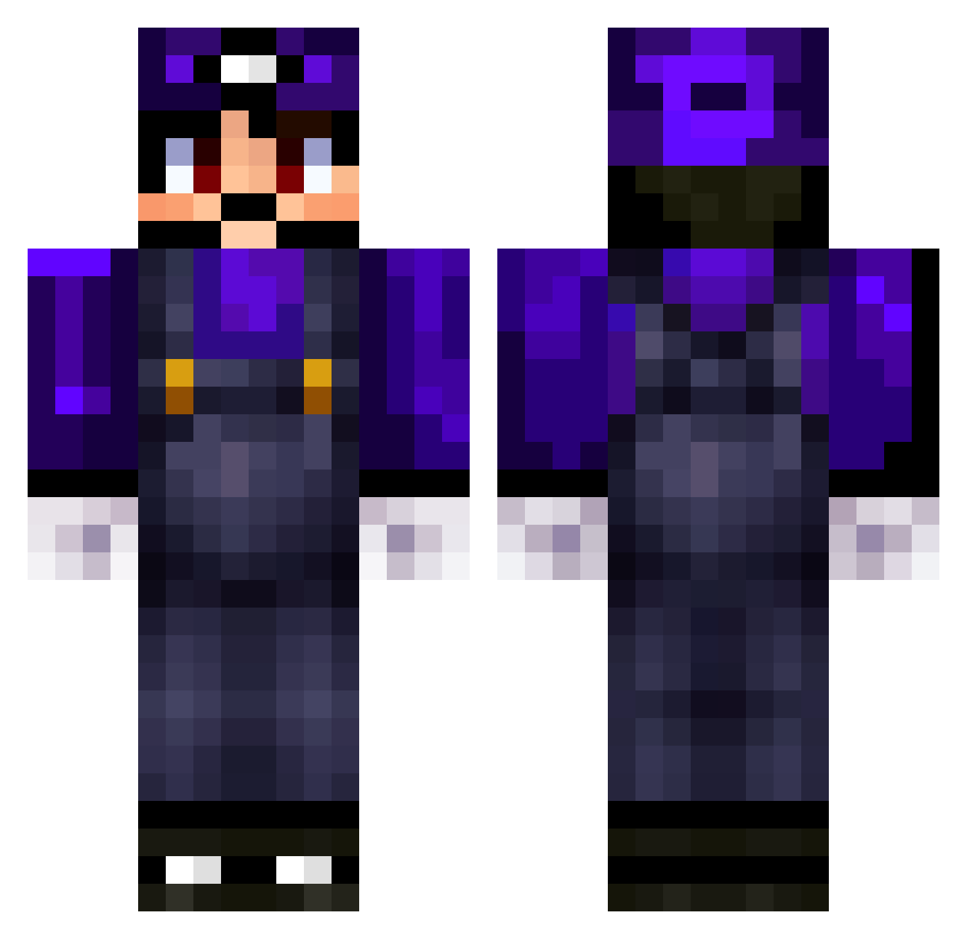 eznond Minecraft skin, front and back view